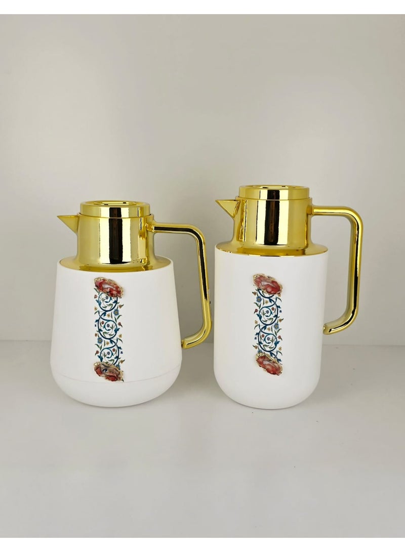 Damanhoor 22Pieces 2Pc Thermose 6Tea Cups With 6soucers 6Cawa Cup 1Tray 1Sugar Bowl For Home Gift - Image 3
